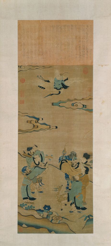 图片[1]-Axis of Eight Immortals with tapestry tapestry-China Archive